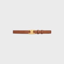 MEDIUM TRIOMPHE BELT IN NATURAL CALFSKIN WITH TRIOMPHE EMBOSSED - TAN CELINE at Celine